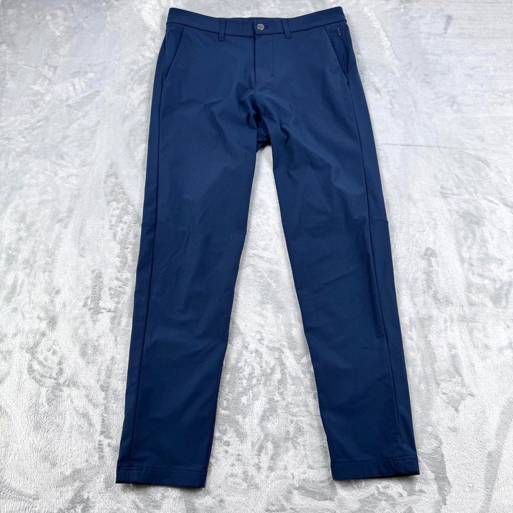 Lululemon Commission Pants Mens 30 Navy Blue Slim Warpstreme Two Way Stretch